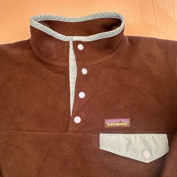 Patagonia Synchilla Pullover Sweatshirt Womens Medium Black 1/4 Closure Teal - Picture 2 of 16